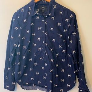 Darling Navy Blue J. Crew Blouse (Size 8)